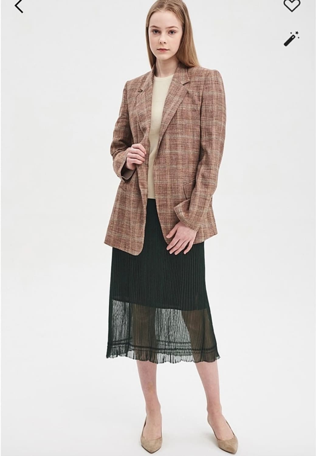 한섬 타임 클래식 체크 테일러드 자켓 88-96-165사이즈 상품이미지1