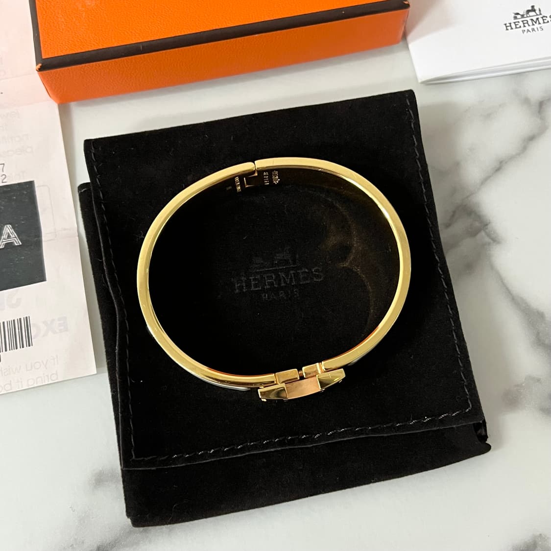 [S급/정품] 에르메스 클릭아슈 화이트 골드 팔찌 PM 상품이미지6