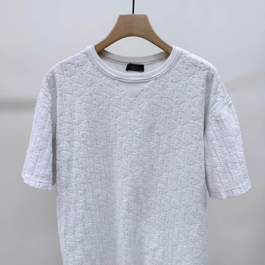 [S급/L] 디올 오블리크 테리 코튼 반팔 티셔츠 화이트 상품이미지2