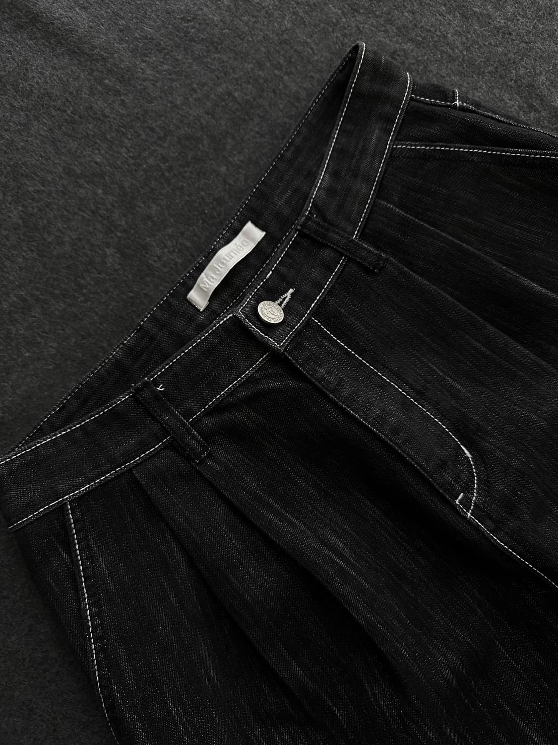 마조네 흑청 생지 데님팬츠 상품이미지3