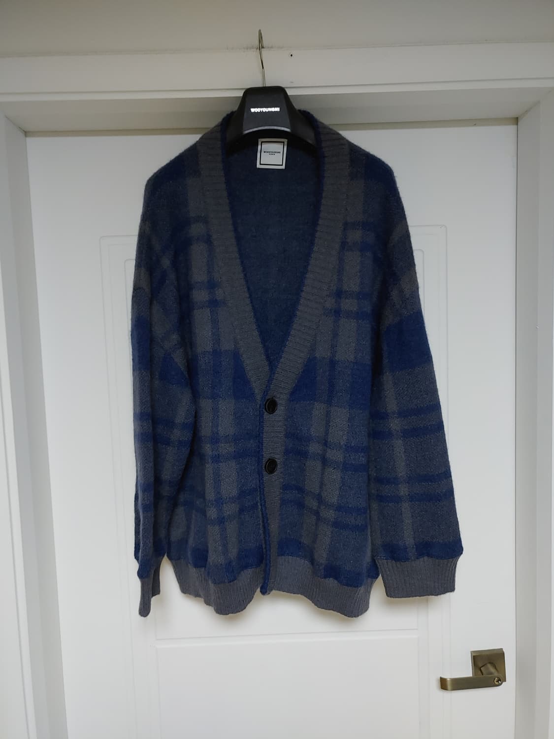 우영미 블루 체크 가디건 팝니다 상품이미지1