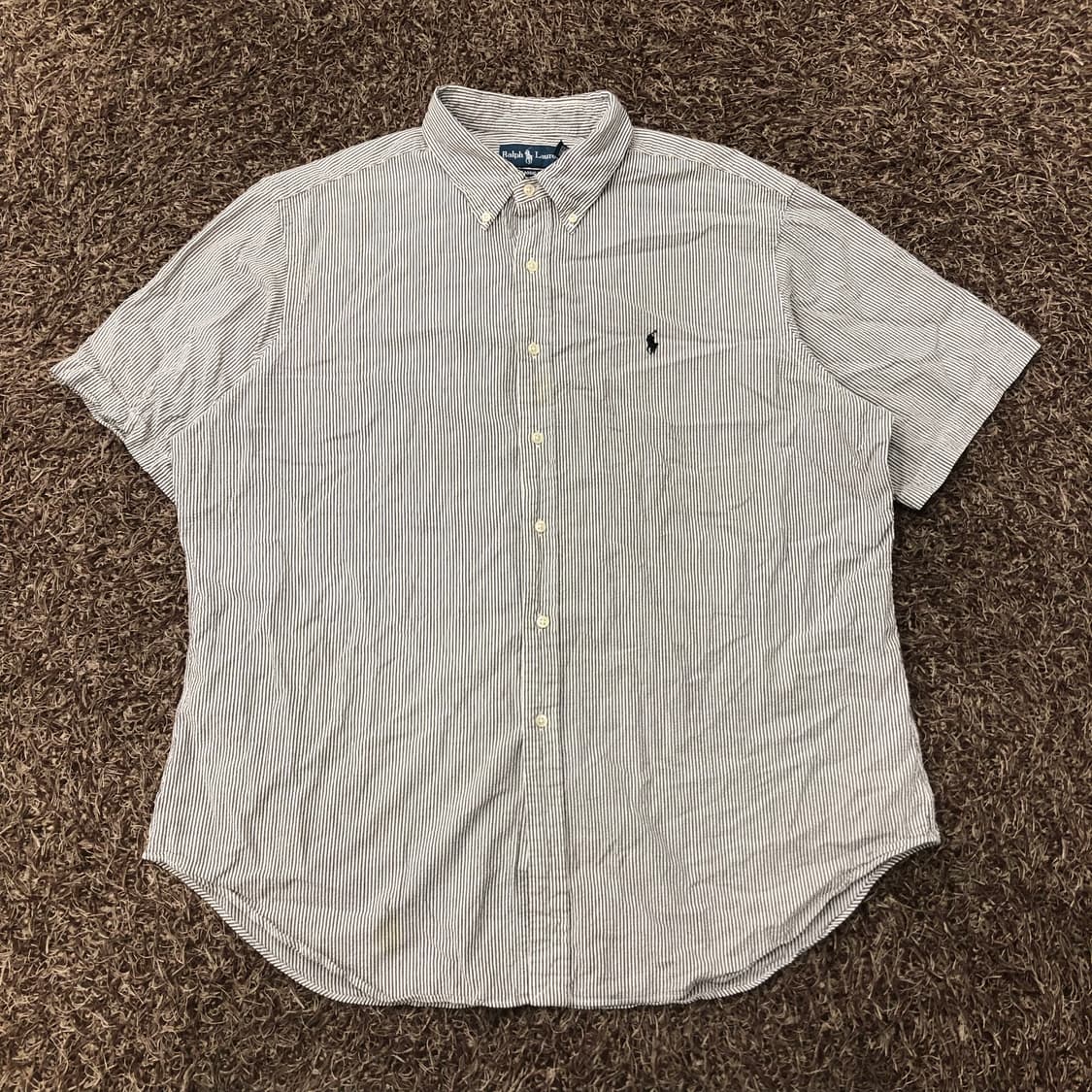 폴로 랄프로렌 시어서커 스트라이프 반팔 셔츠 상품이미지1