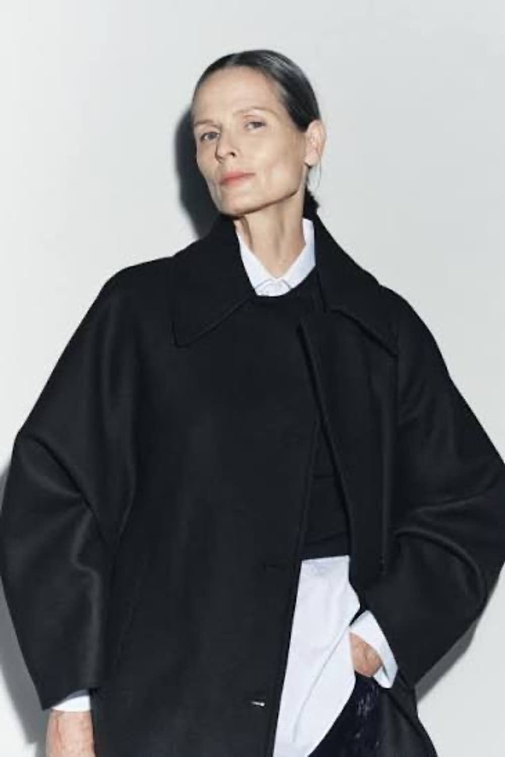 자라 우먼 ZW 컬렉션 만테코 울 숏 코트 상품이미지6