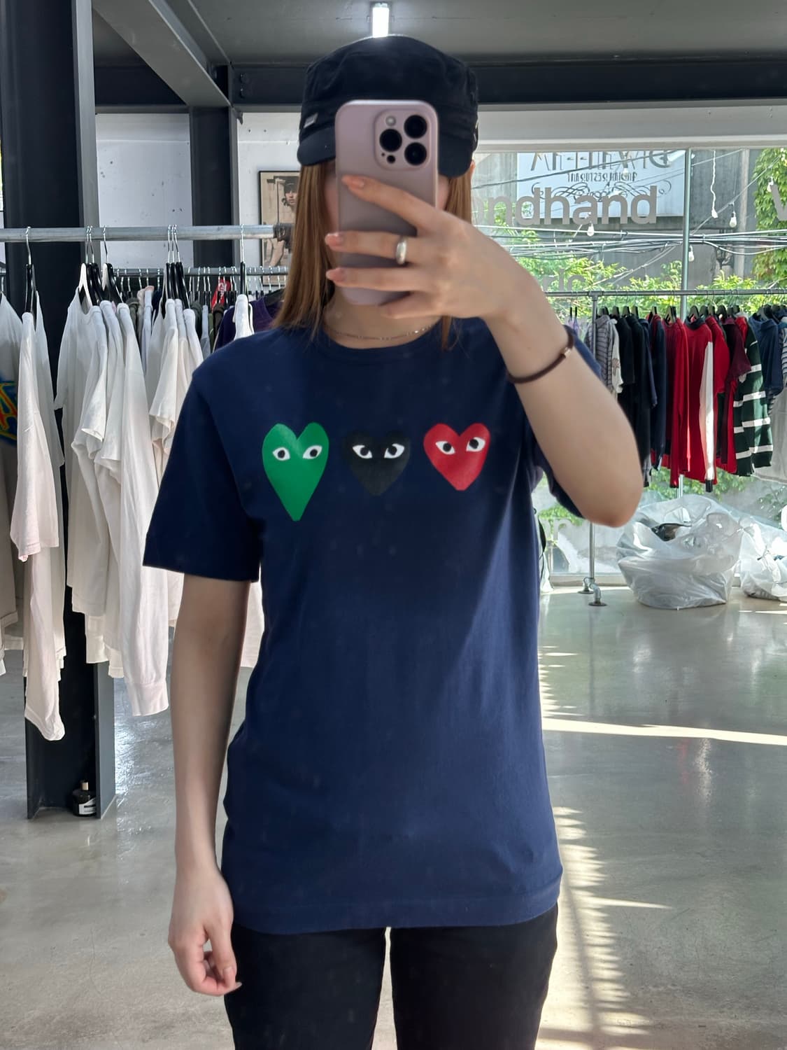 꼼데가르송 플레이 트리플 하트 반팔티  상품이미지1