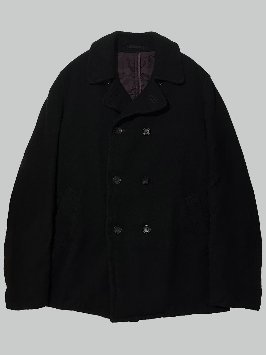 꼼데가르송 옴므 축융 울 피코트 블랙 상품이미지3