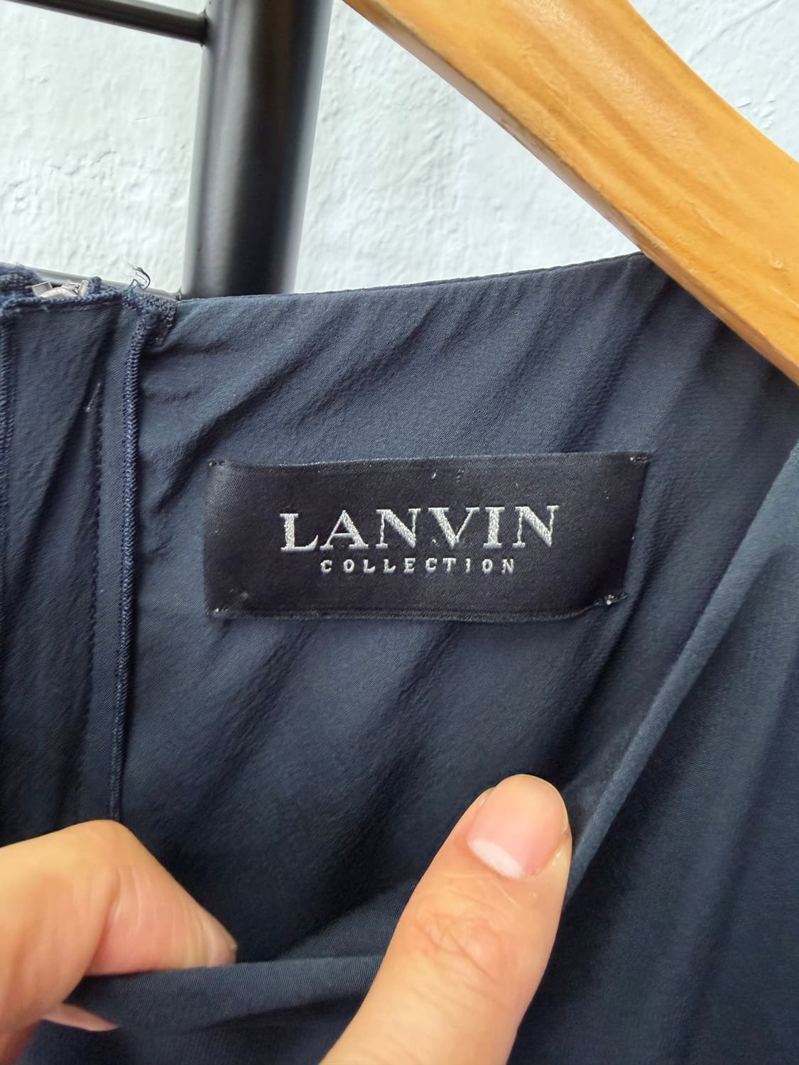 정품) 랑방 한섬 블랙 롱 슬리브 랩 원피스 82 상품이미지6