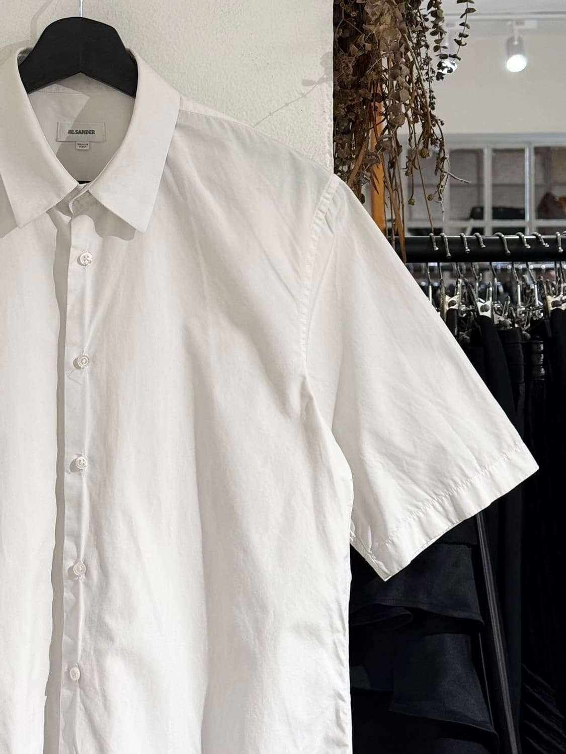 질샌더 화이트 코튼 하프 셔츠  상품이미지3