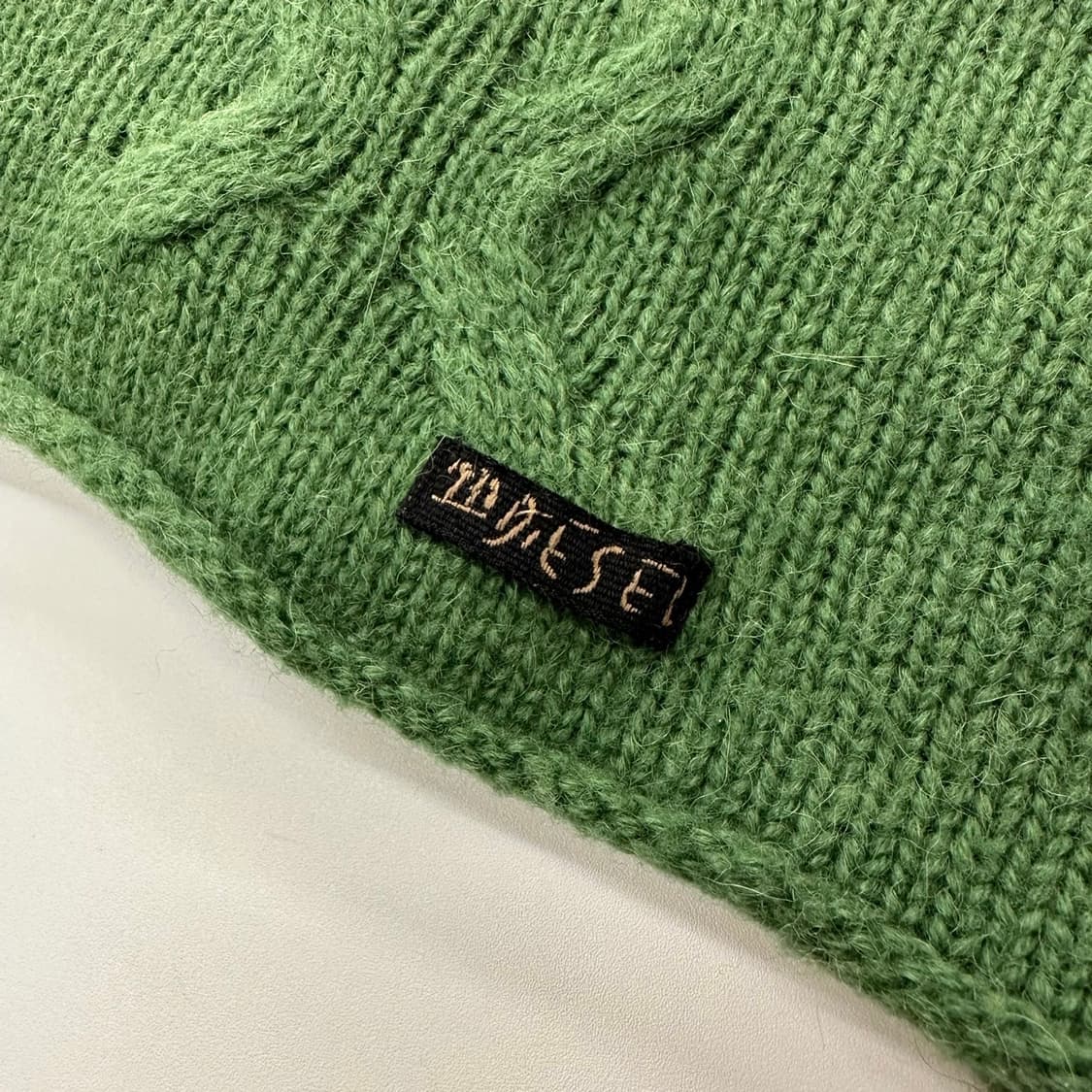 Diesel 디젤 모헤어 알파카 그린 더블 카라 케이블 상품이미지7