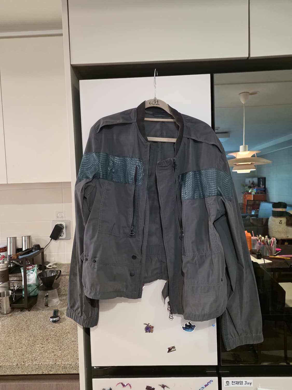 LANVIN 랑방 파이톤 가죽 테크 자켓  상품이미지1