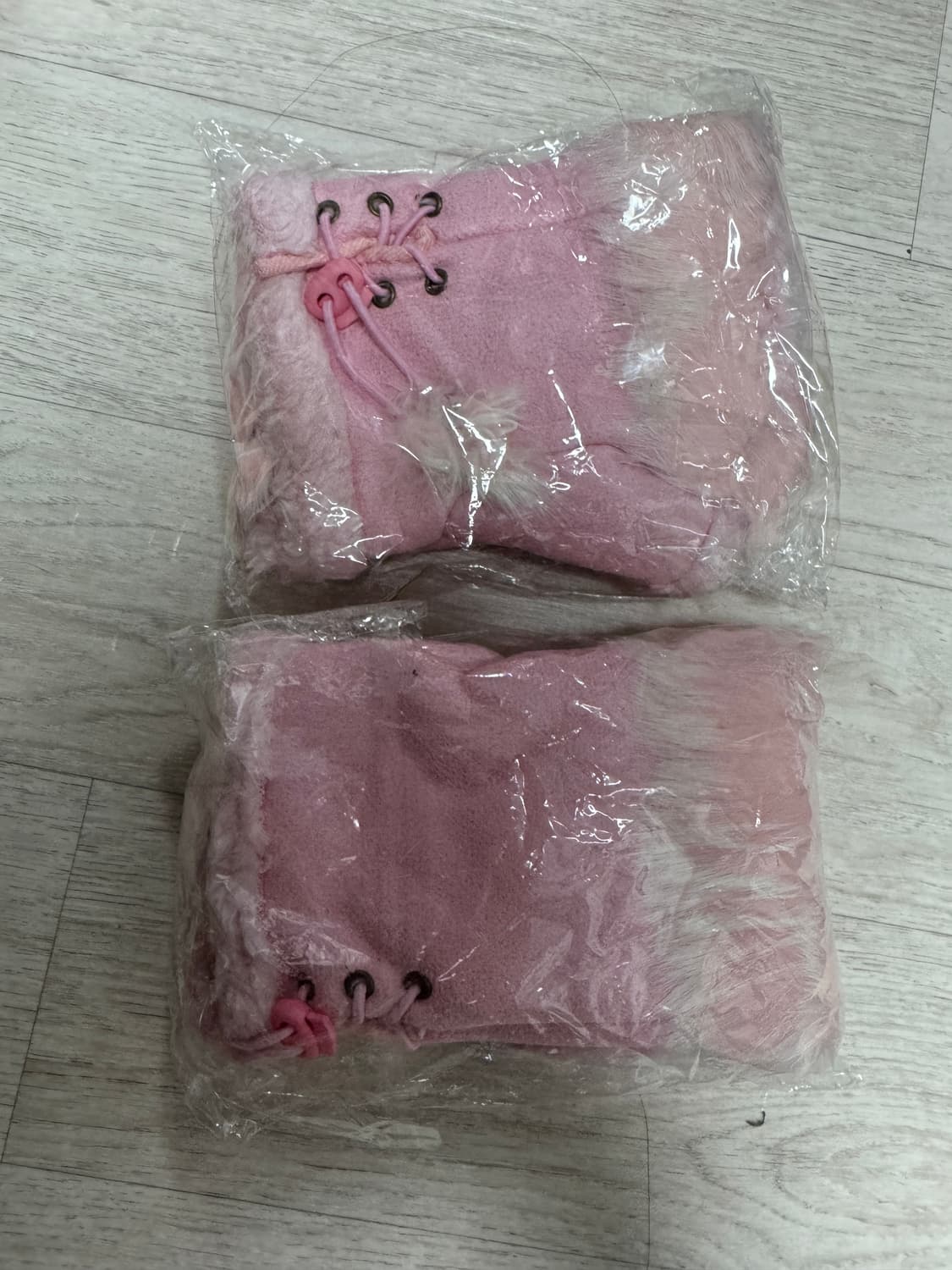 y2k 래빗퍼 코르셋 핸드워머 베이비핑크  상품이미지1