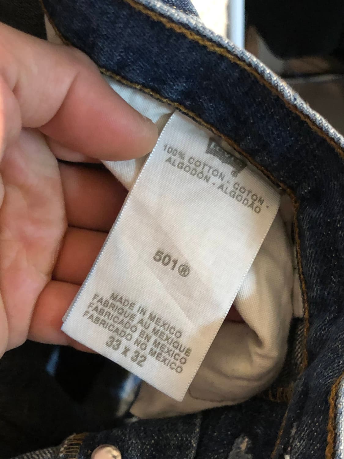 리바이스 501 중청 데님 데미지진 찢청 33x32 상품이미지8