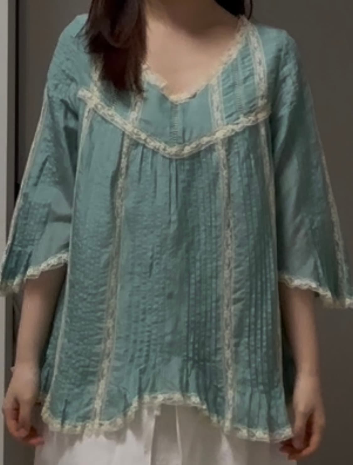 빈티지 민트 블라우스 상품이미지2