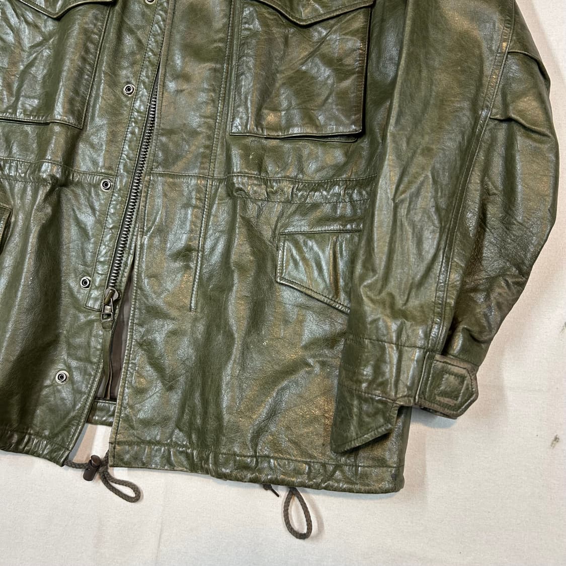 L) 아비렉스 밀리터리 M65 필드 자켓 소가죽 올리브 상품이미지3