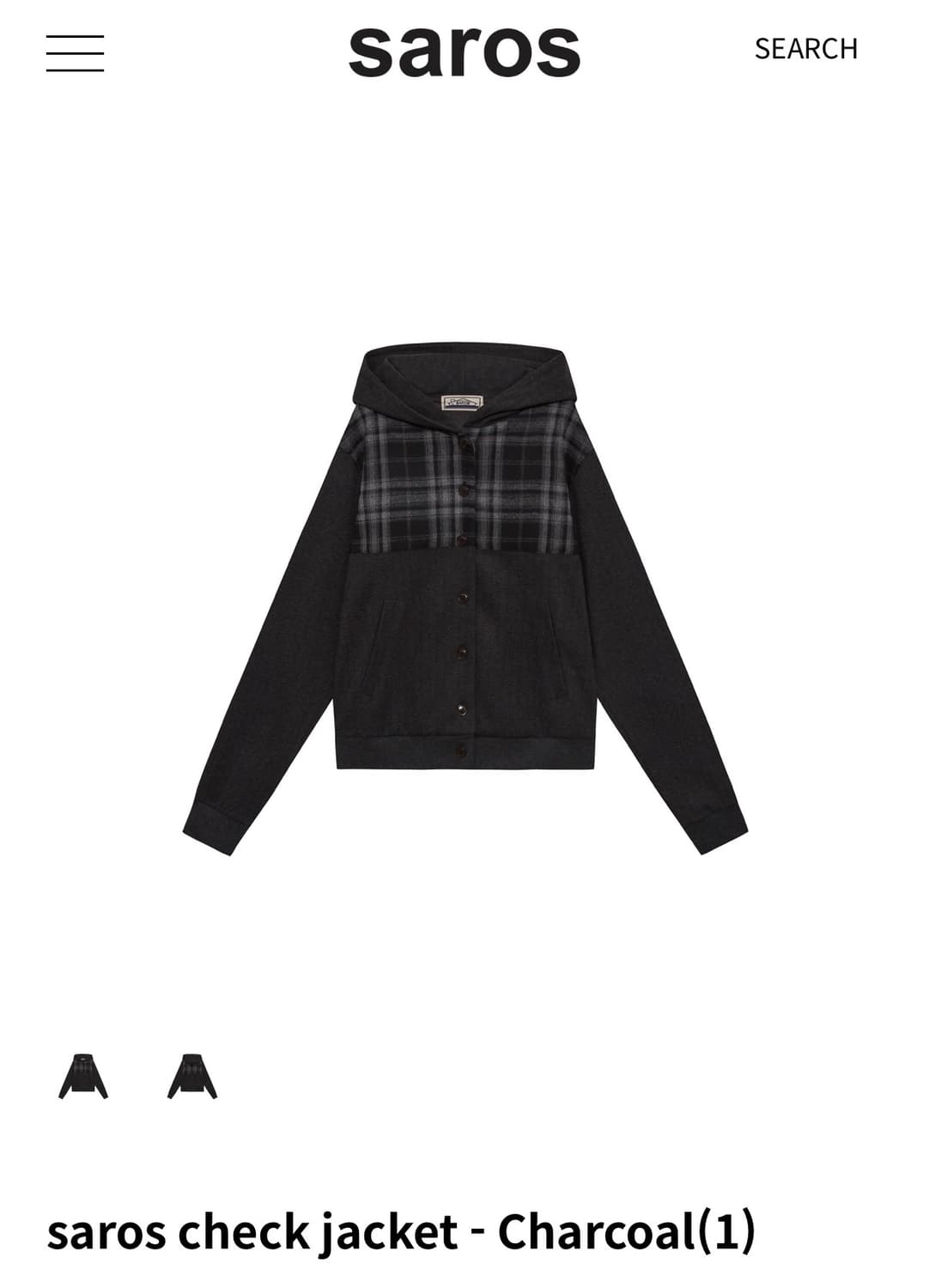 사로스 체크 자켓 상품이미지1