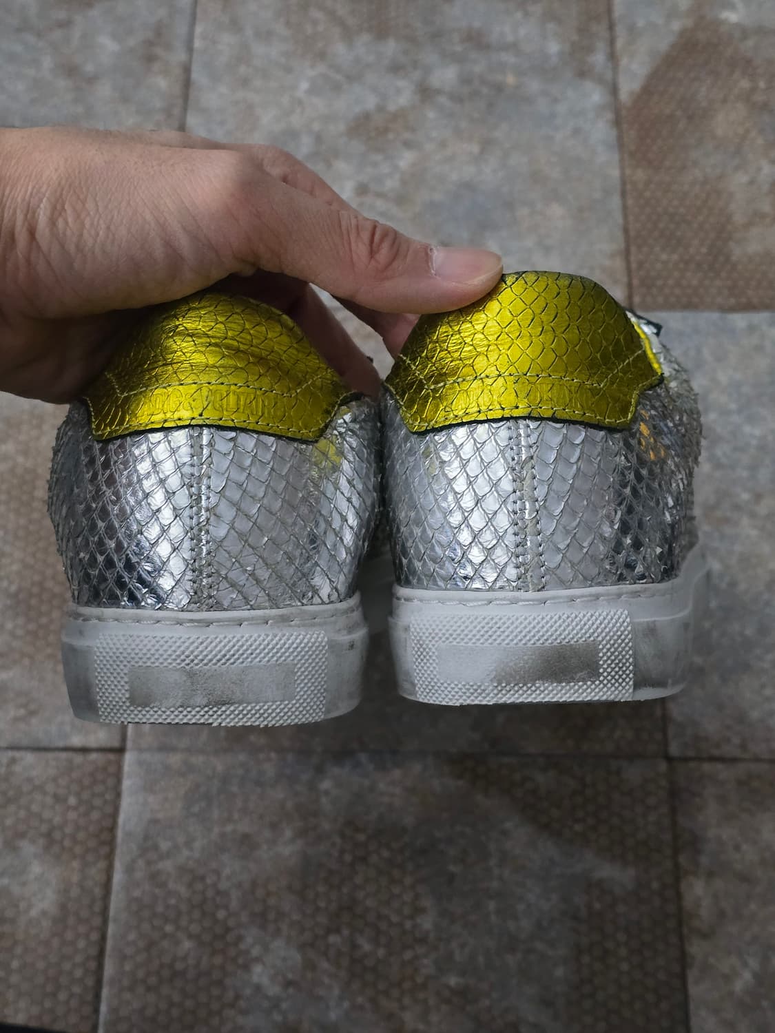 (245)쟈딕앤볼테르 메탈릭 실버 골드 뱀피 상품이미지7