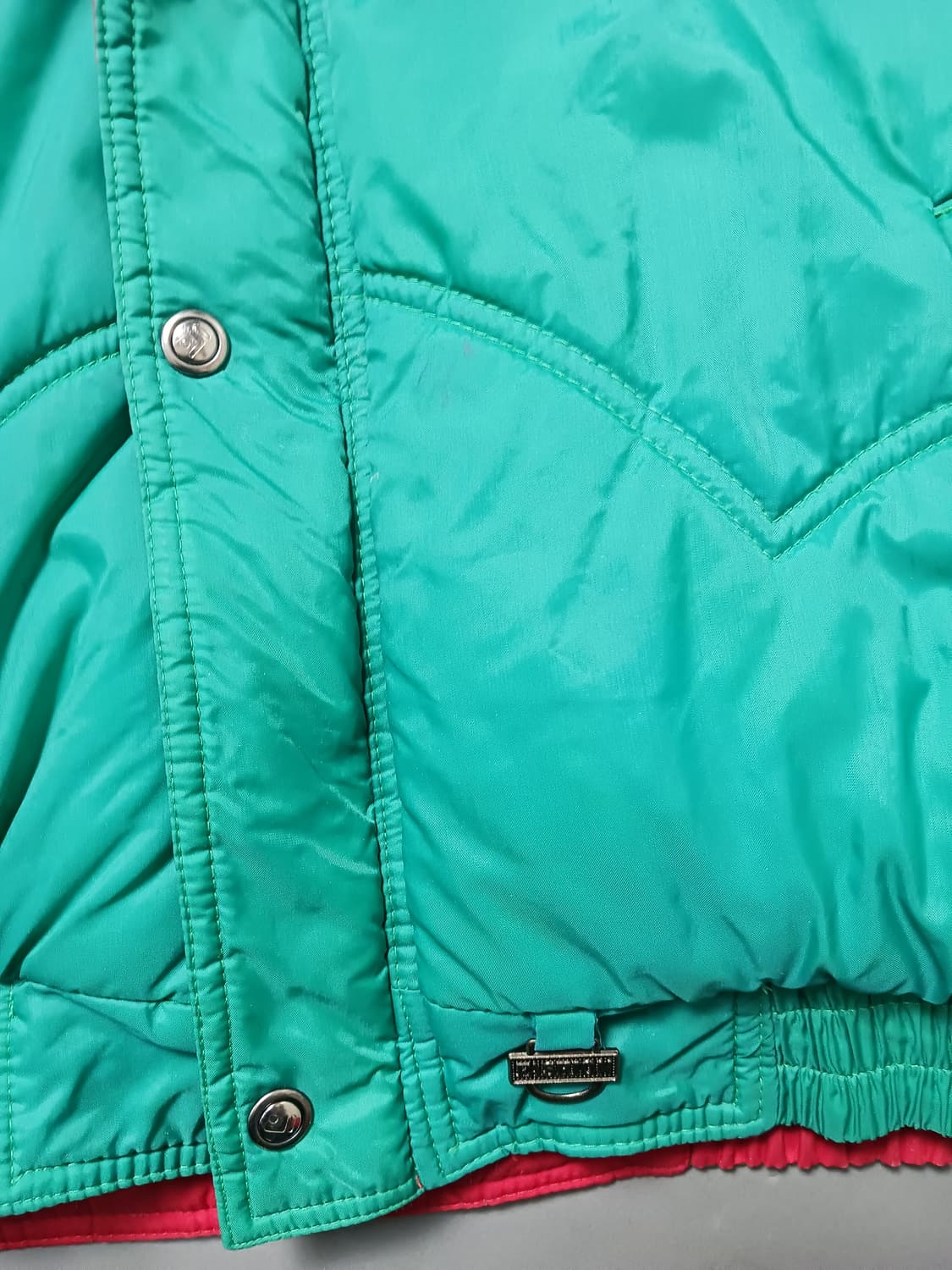  [XL] 빈티지 그린/레드 리버시블 패딩 점퍼 자켓 상품이미지3