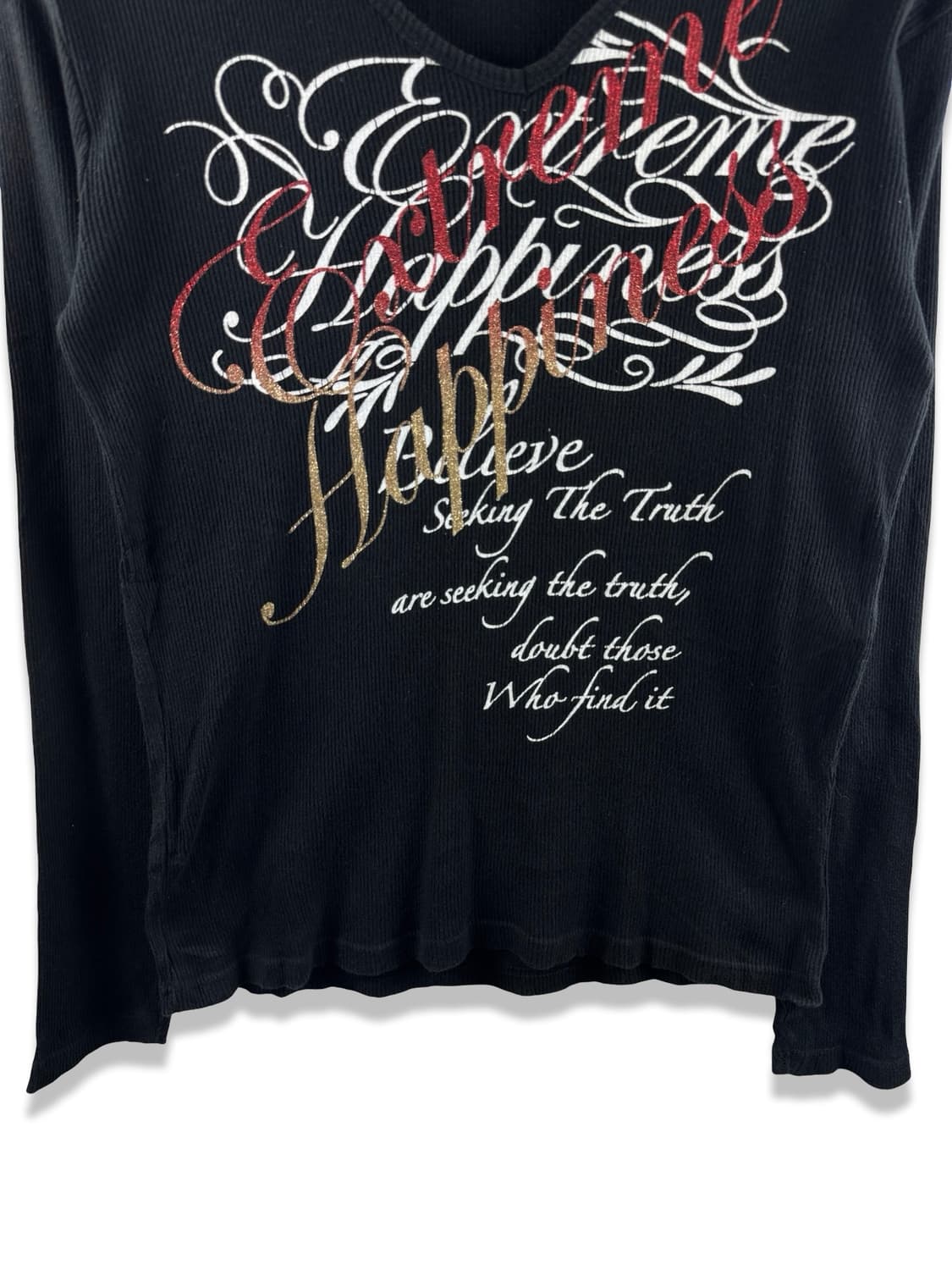 JPN Y2K 레터링 글리터 롱슬리브2729 상품이미지4