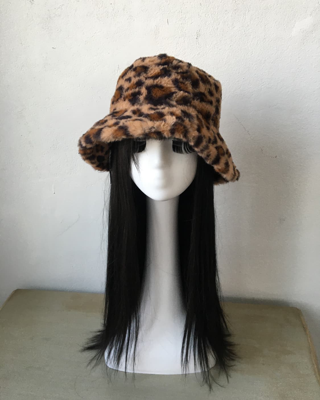 fake fur leopard pattern hat 상품이미지1