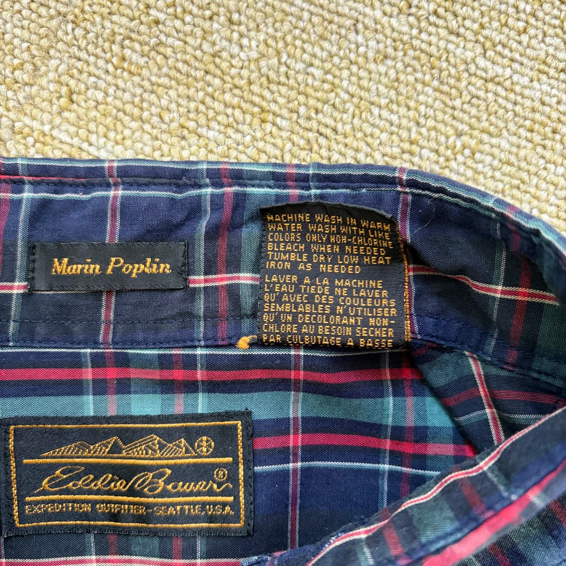 90s 에디바우어 헤비 코튼 체크 셔츠 (L) 상품이미지6