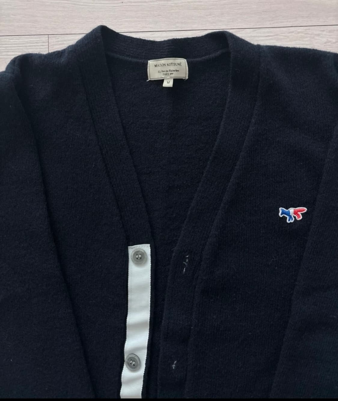 (95-100) 메종키츠네 폭스 패치 가디건 네이비 M 상품이미지1
