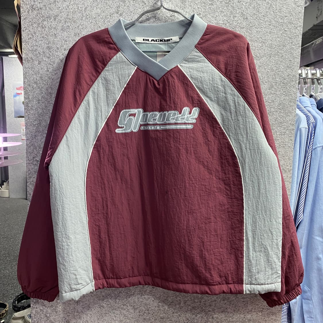 블랙업 빅로고 나일론 배색 누빔 웜업 B2887 상품이미지2