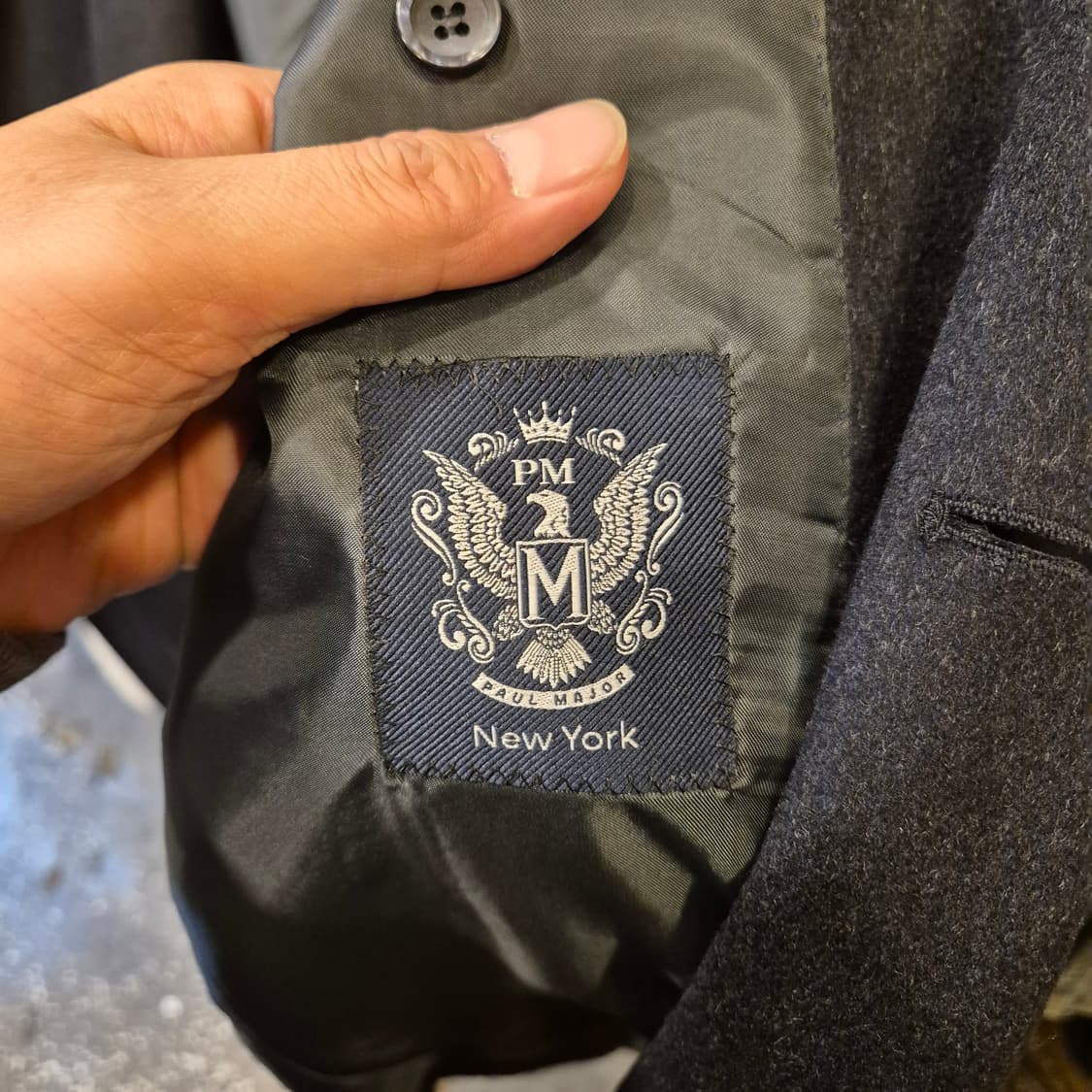 L(착샷잇음) 진네이비 캐시미어 싱글롱코트  상품이미지4