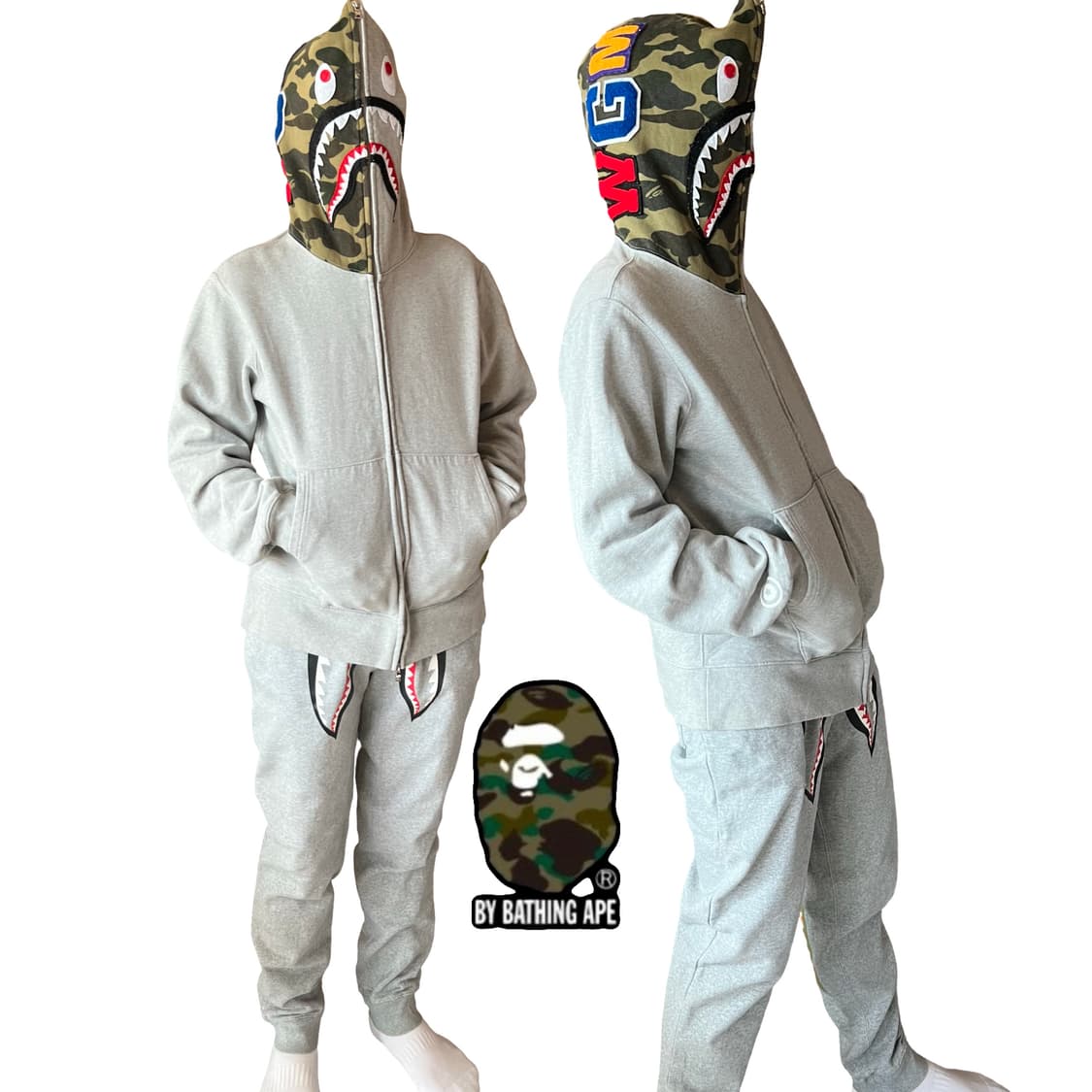 베이프 반카모 샤크 후드 셋업 상품이미지2