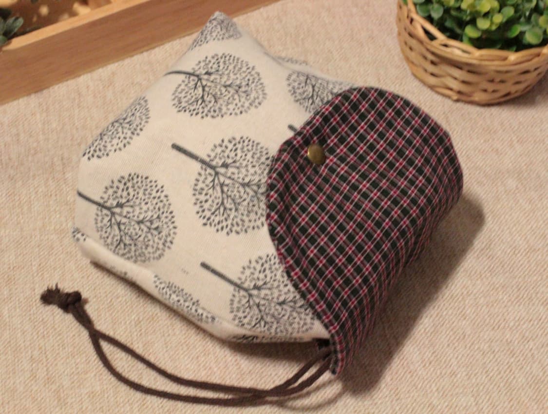 핸드메이드 나무무늬 스트링 파우치 상품이미지7