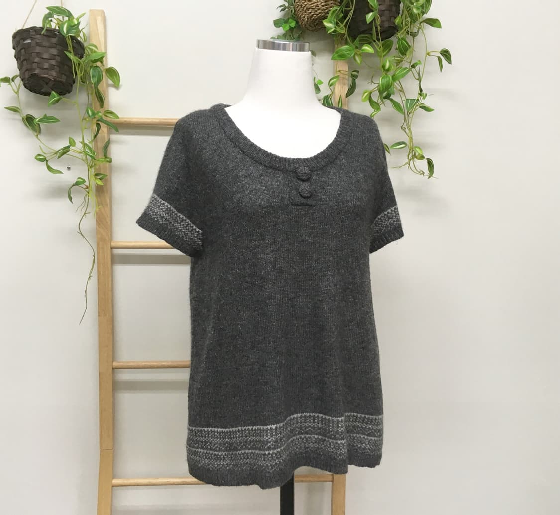 JPN/ 반팔니트레이어드 레이어드세트 세트 모리걸 잔꽃하이넥 잔꽃이너 상품이미지2