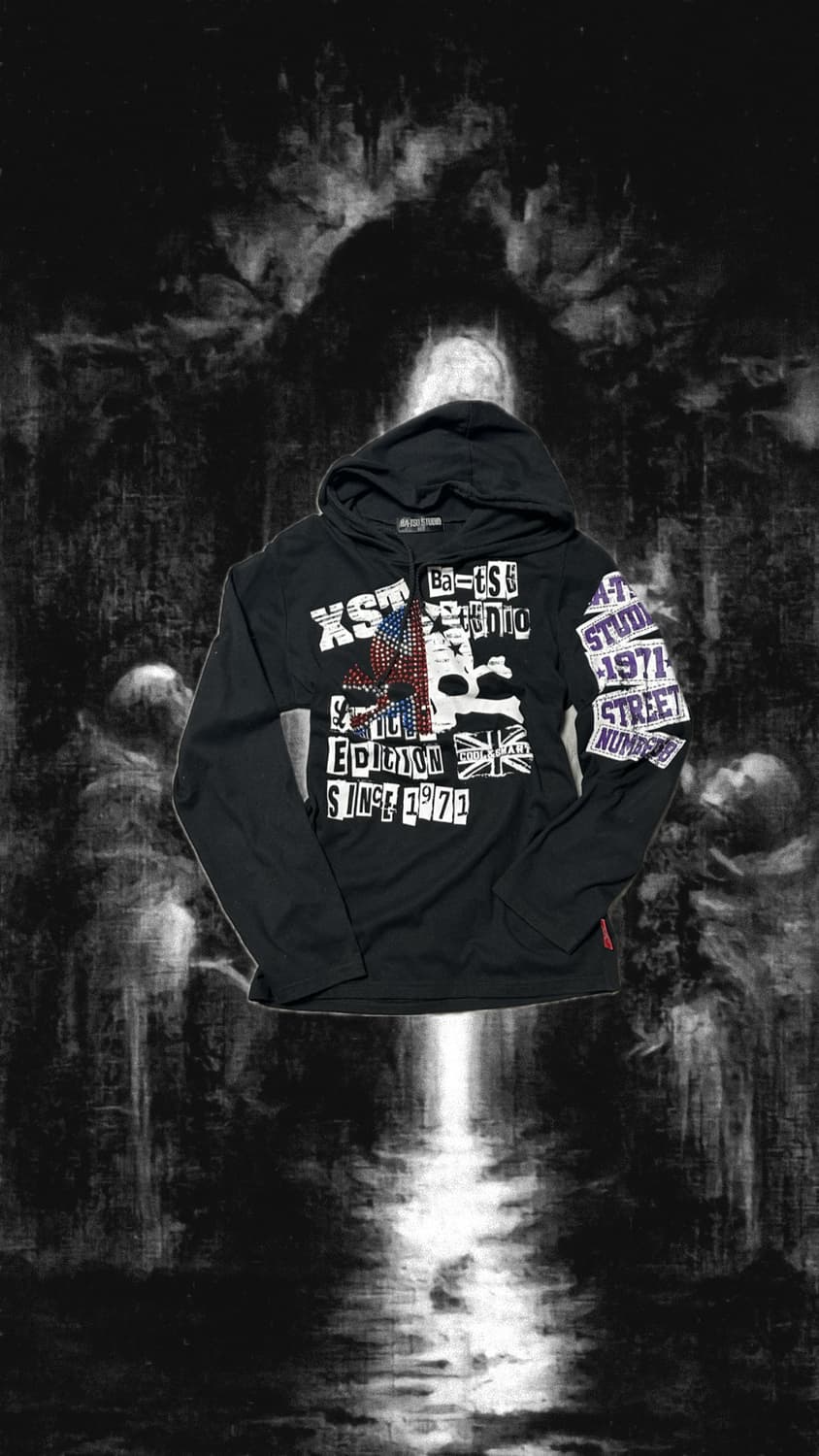 Punk skull hood 펑크 해골 성조기 후드티 상품이미지1