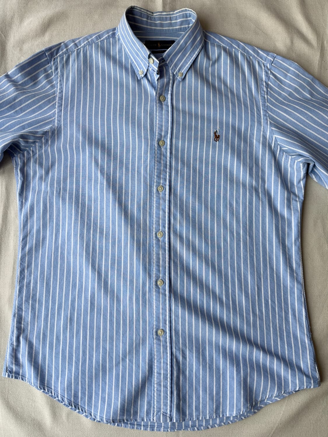 폴로 랄프로렌 옥스포드 스트라이프 셔츠 블루 커스텀핏 L 상품이미지4