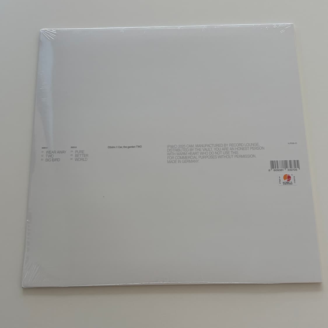 오존 X 카더가든 - TWO [쿨 그레이 컬러 LP] 상품이미지2