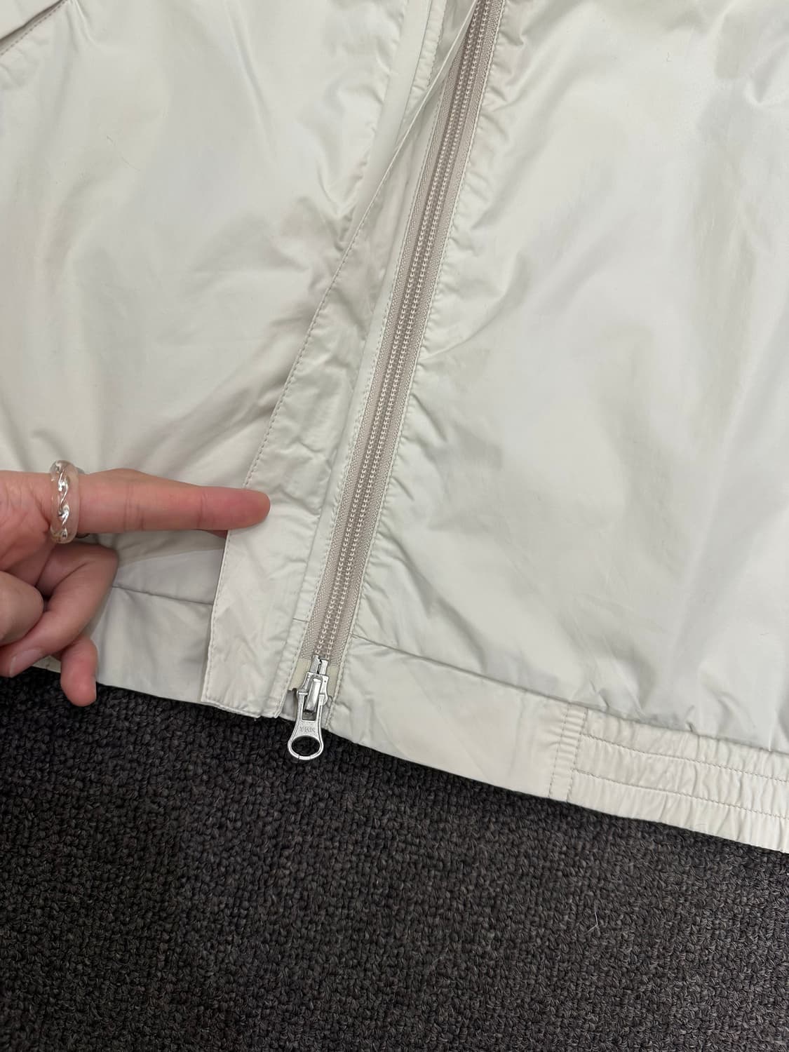 S)Adidas 빈티지 여성 투웨이 화이트 윈드 브레이커 상품이미지6