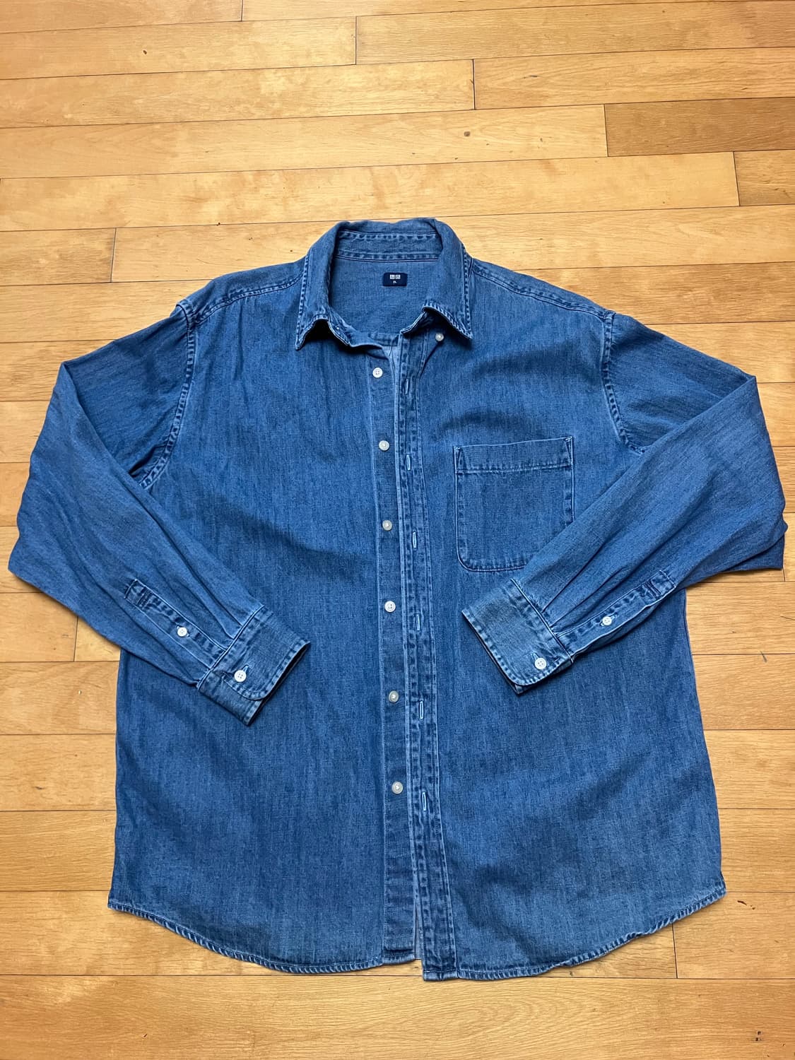 유니클로 데님 셔츠 XL 중청 상품이미지2