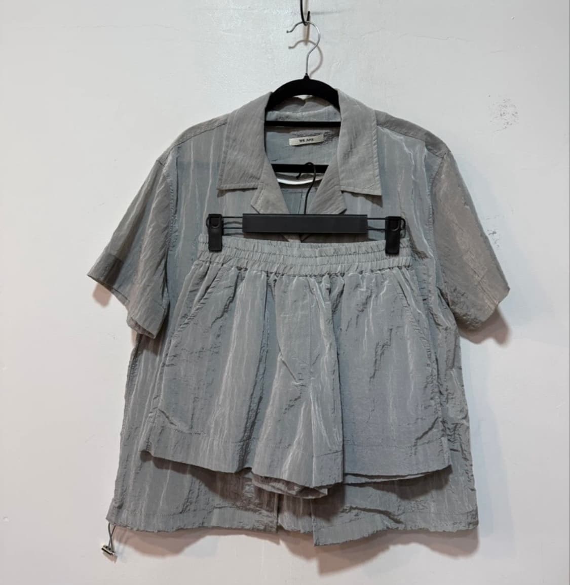 그레이 반팔셔츠 투피스 셋업 상품이미지1