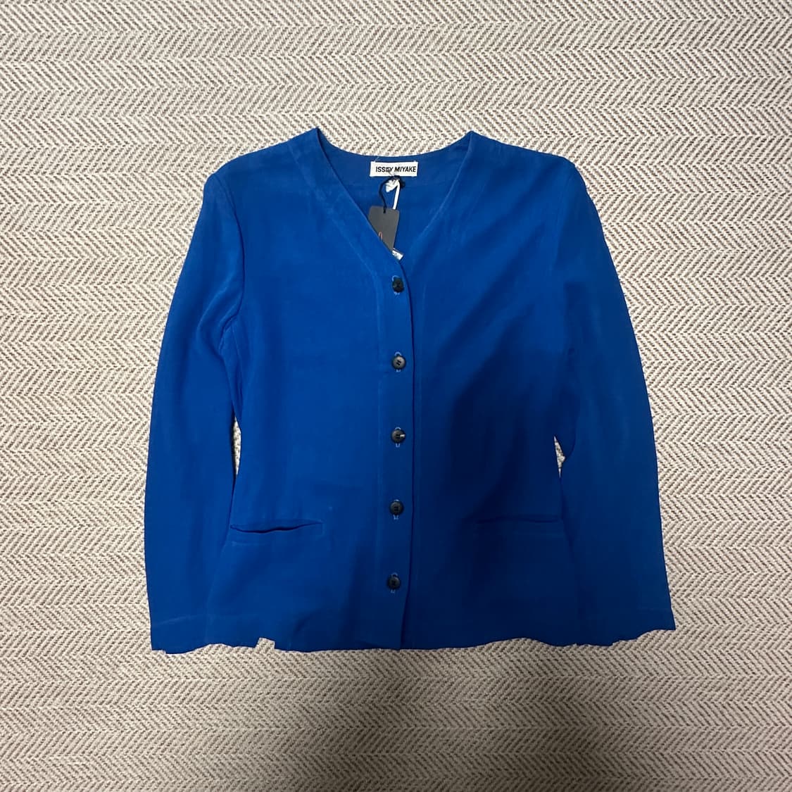 ISSEY MIYAKE women linen jacket blue 상품이미지1