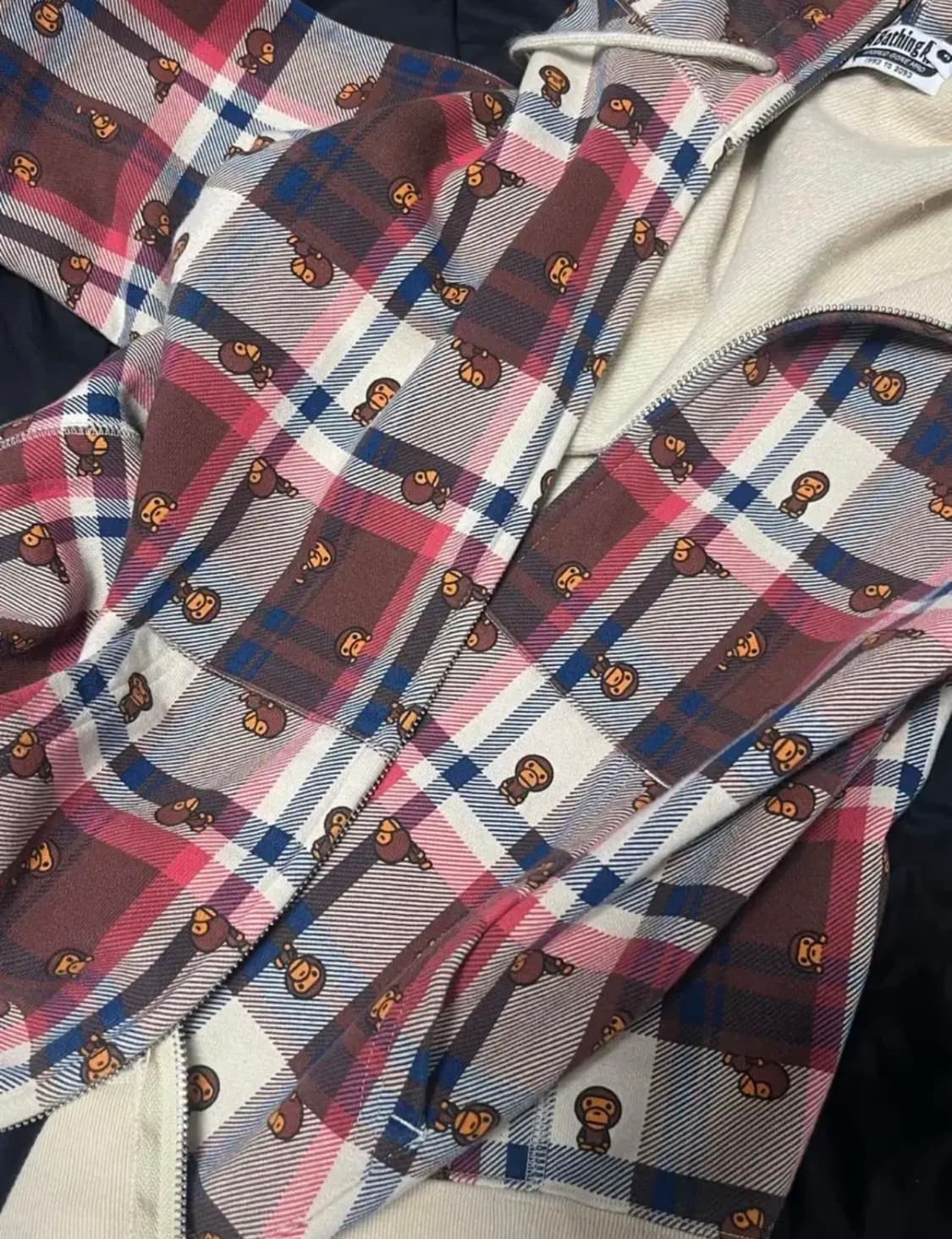 [희귀매물]베이프 마일로 체크 후드집업 상품이미지2