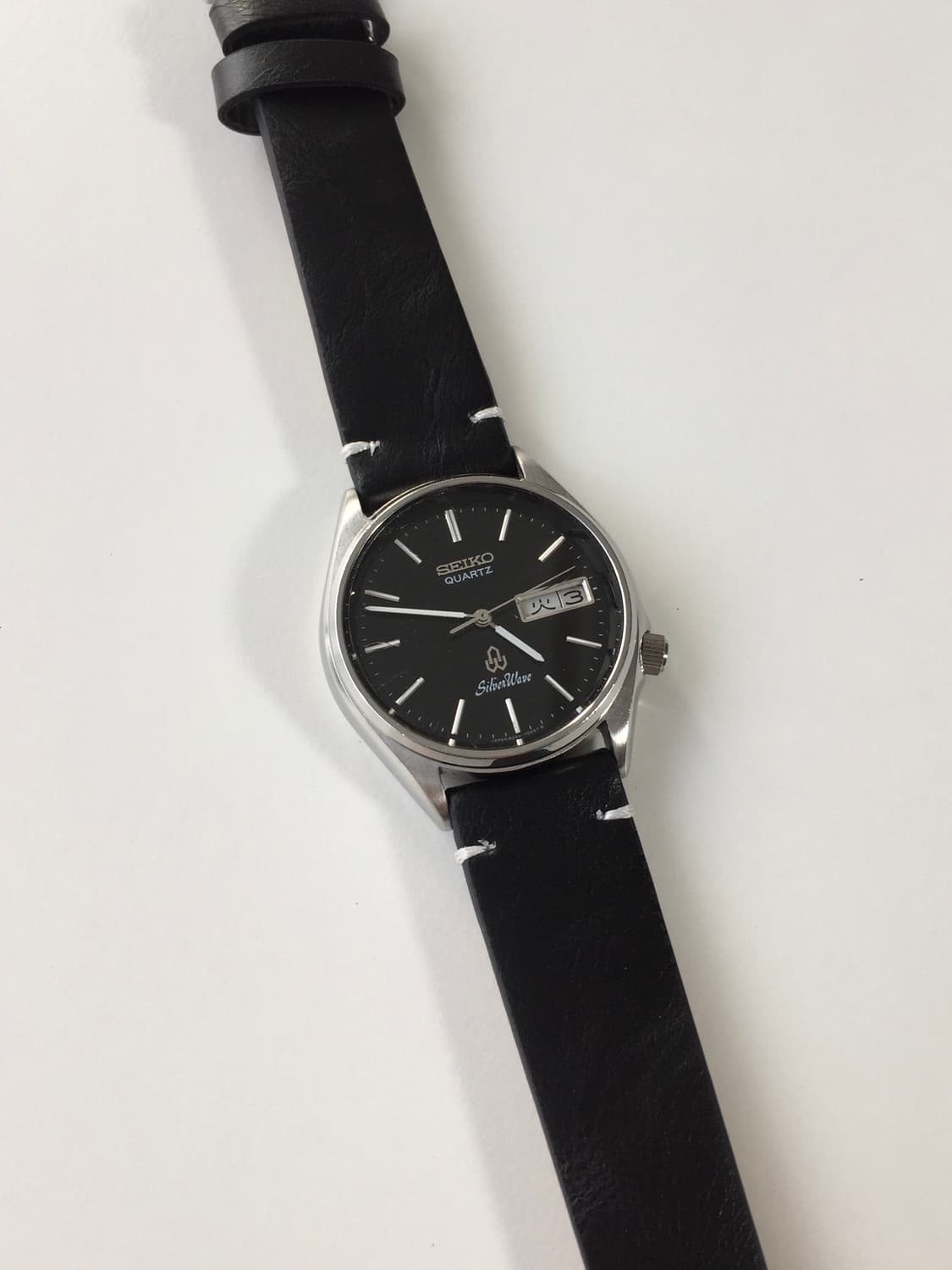 80s seiko silver wave black dial quartz 상품이미지8