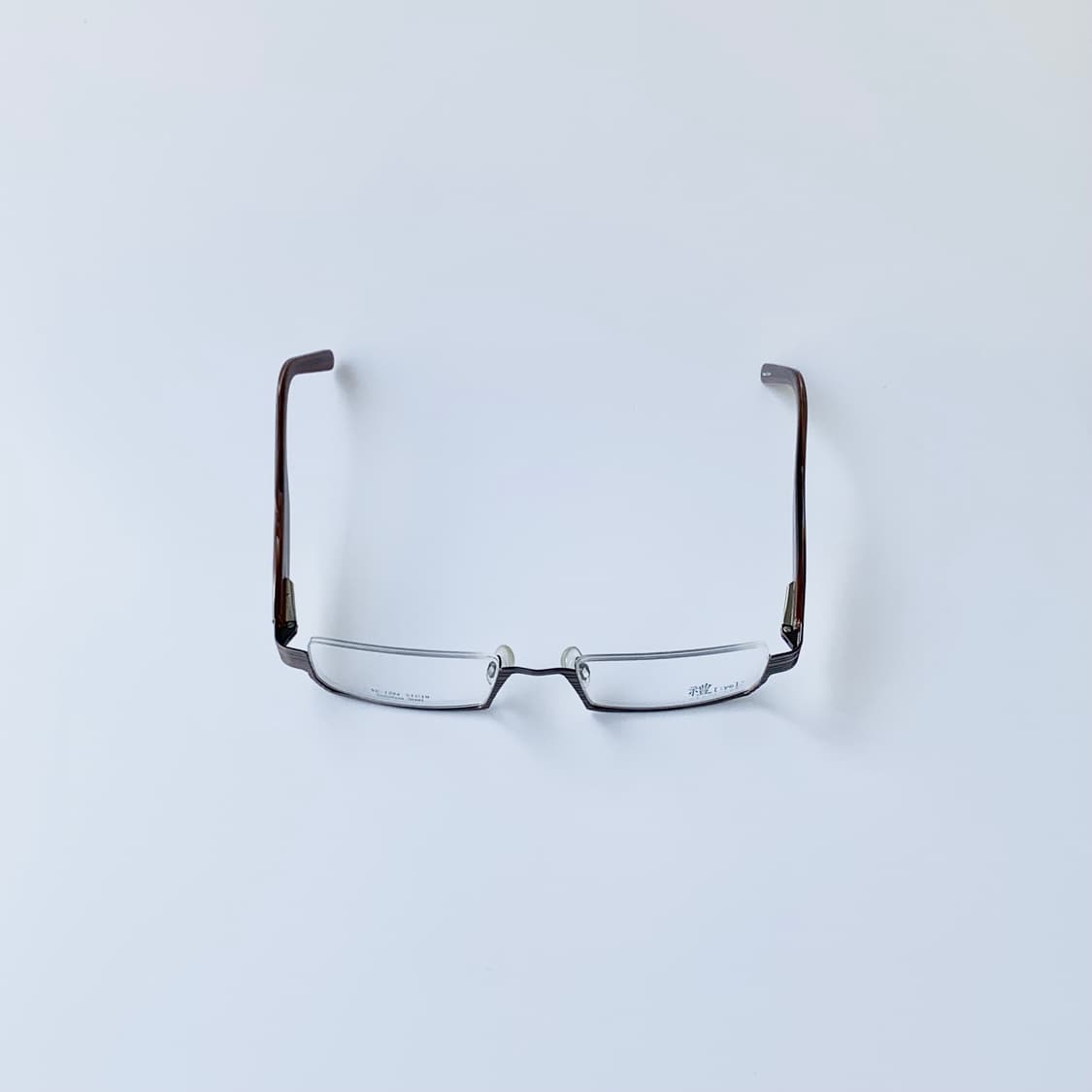 790 빈티지안경 픽키 데드스탁 사각 역반무테 언더림 하금테 메탈 브라운 상품이미지2
