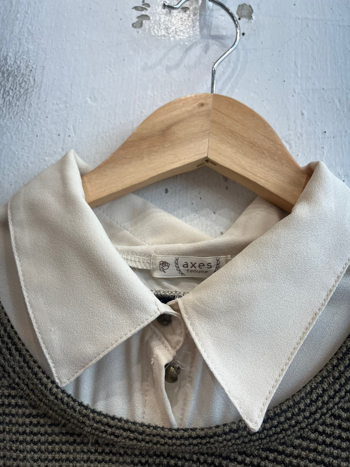 액시즈팜 와플 레이어드 블라우스 상품이미지3