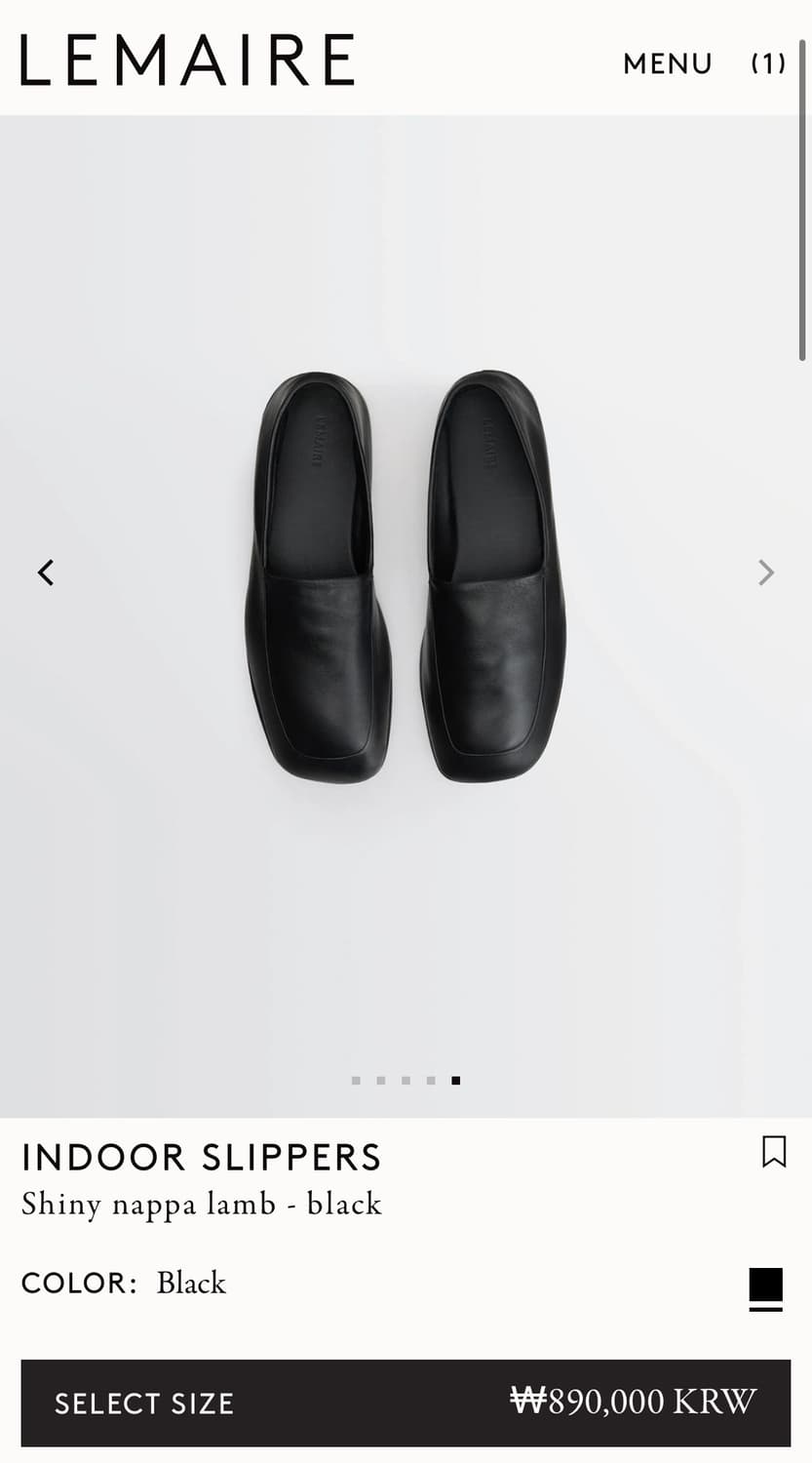 [36,37,38]르메르 25fw 인도어 로퍼/블랙 상품이미지6