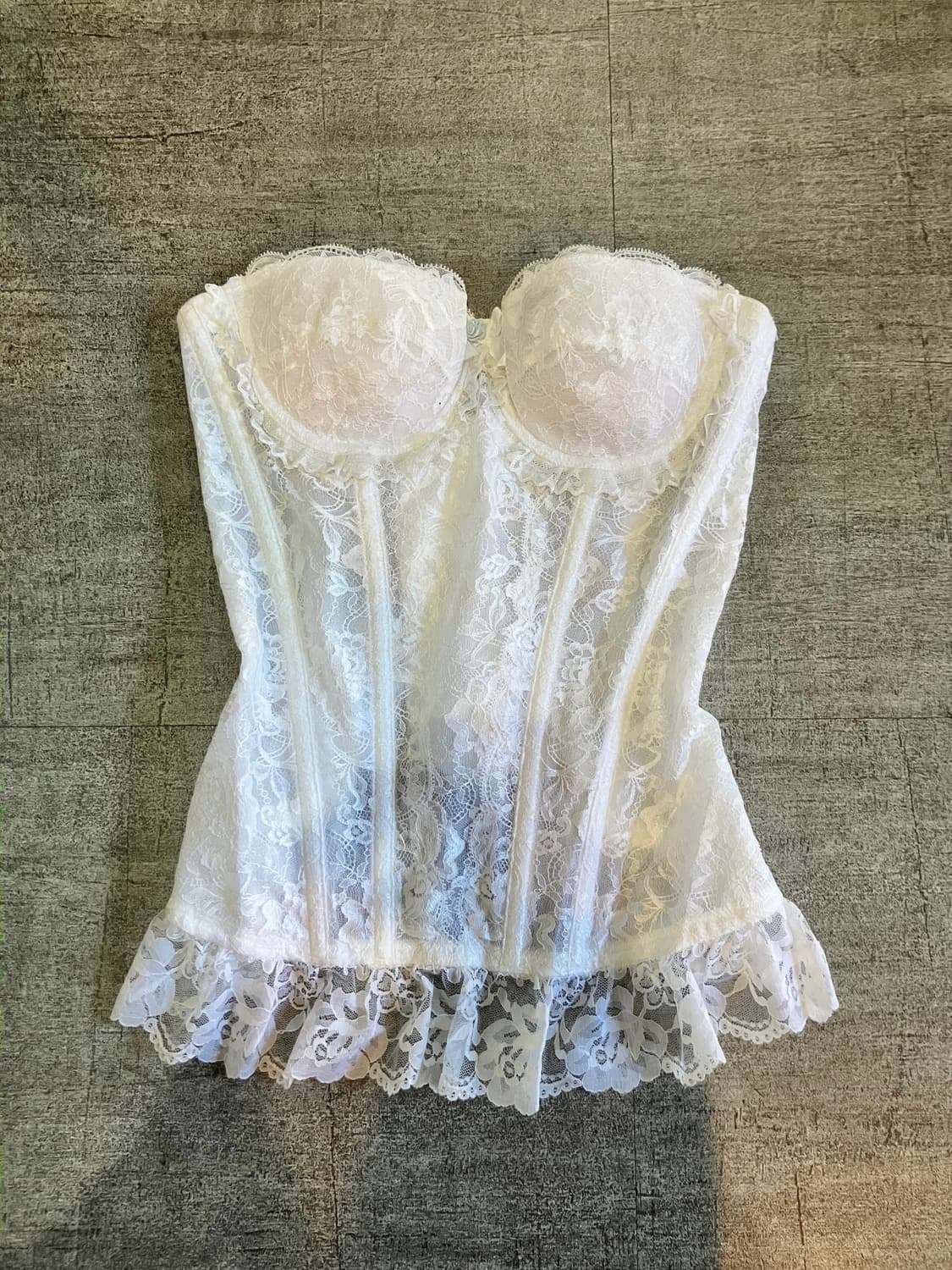일본빈티지 Lacorger 핀터깔 달천깔페어리 레이어드 슬리브리스탑 상품이미지1