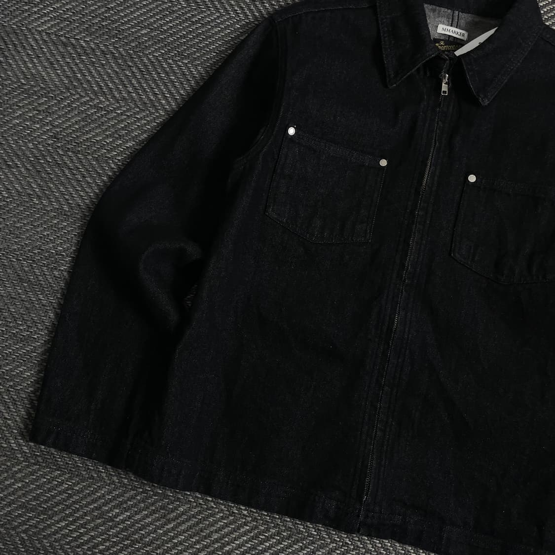 트로피컬러 데님 트러커 워크 자켓 블랙o 3718 상품이미지3