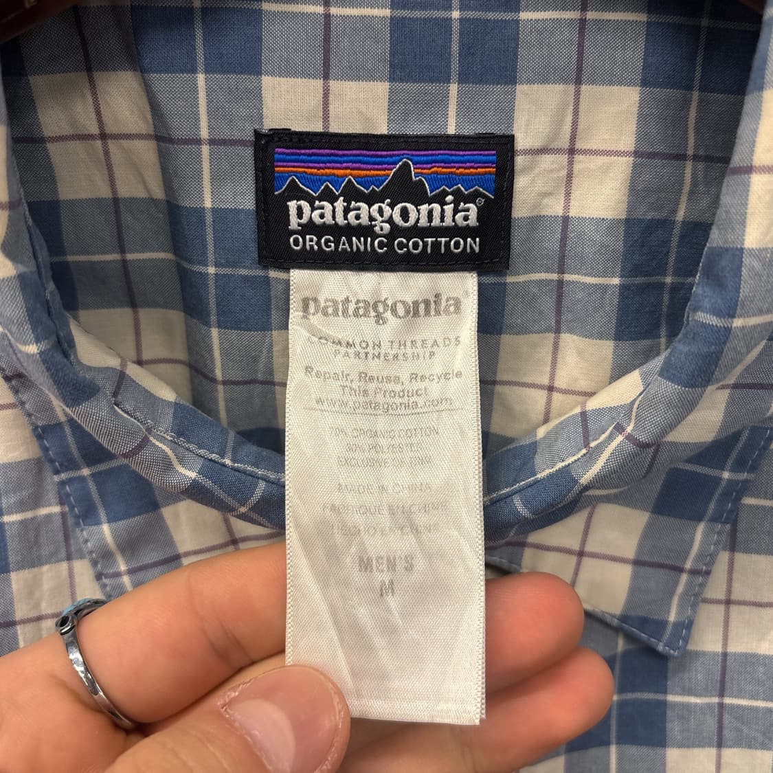 파타고니아 오가닉코튼 미니멀 플래드 타탄체크 반팔 셔츠 N1061 상품이미지8