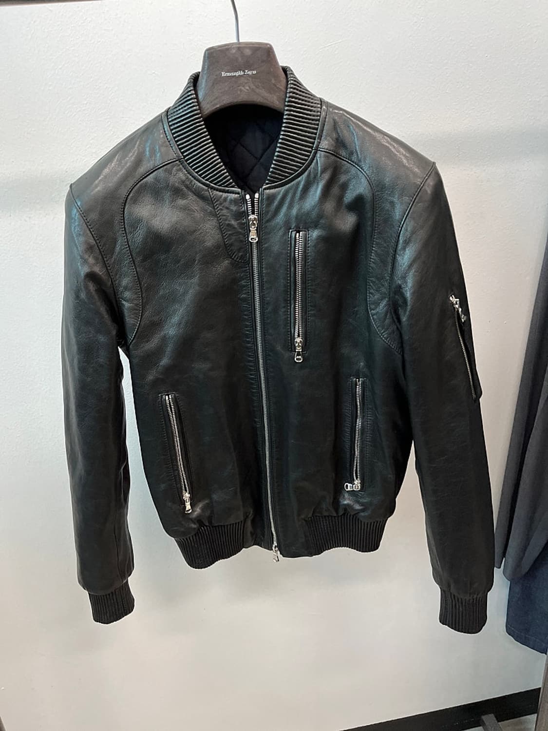 슬림95) BLAAK MIND 블루종 가죽자켓  상품이미지2