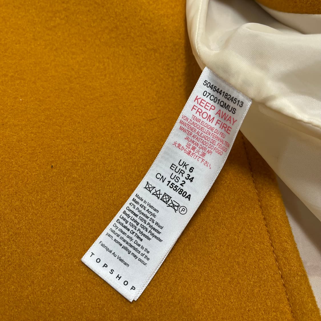 탑샵 여성 럭셔리 울 더플 코트 2 상품이미지6