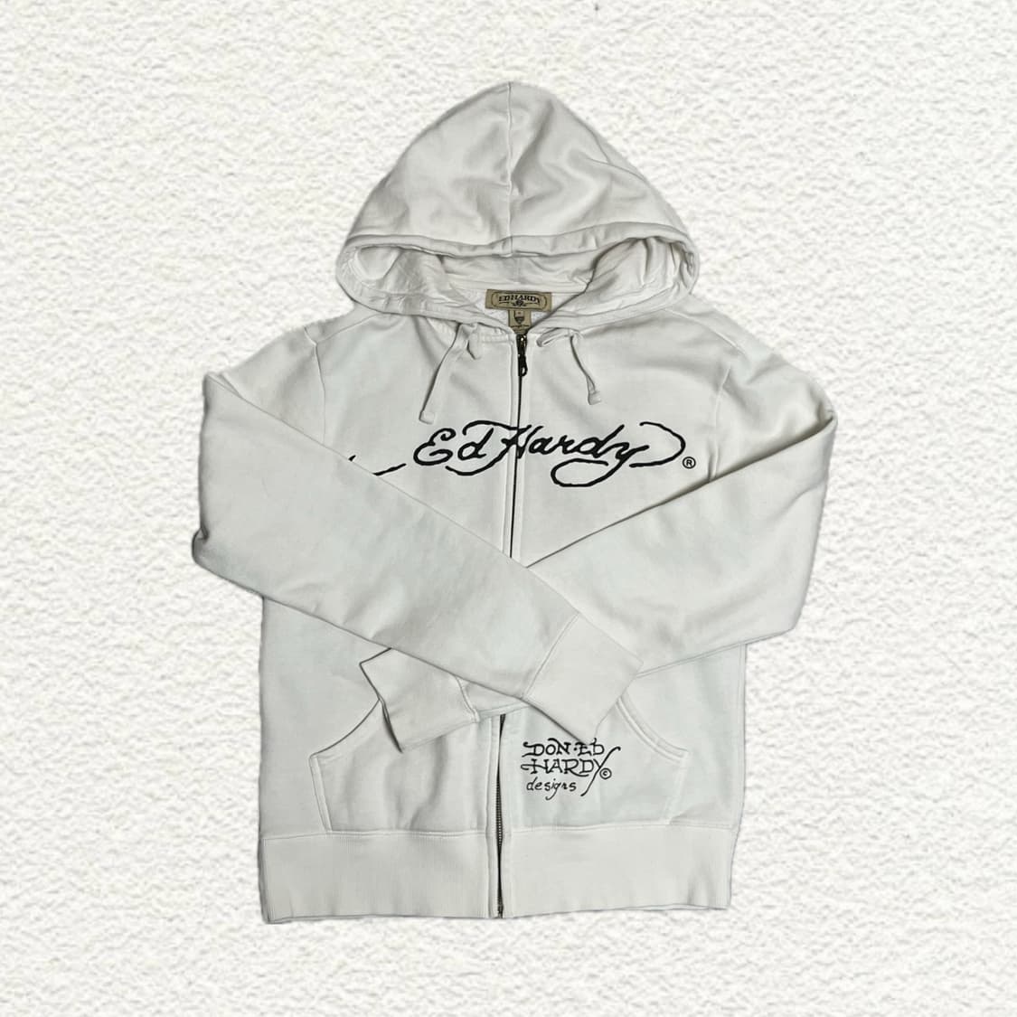 ED HARDY 화이트 후드집업 S 상품이미지1