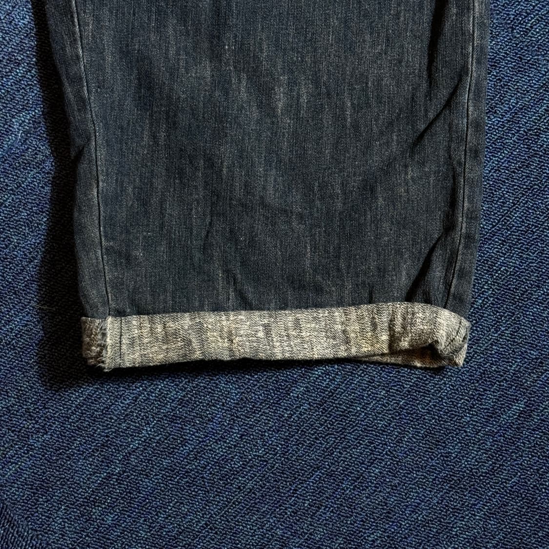 빈티지 워싱 흑청 데님팬츠 상품이미지3