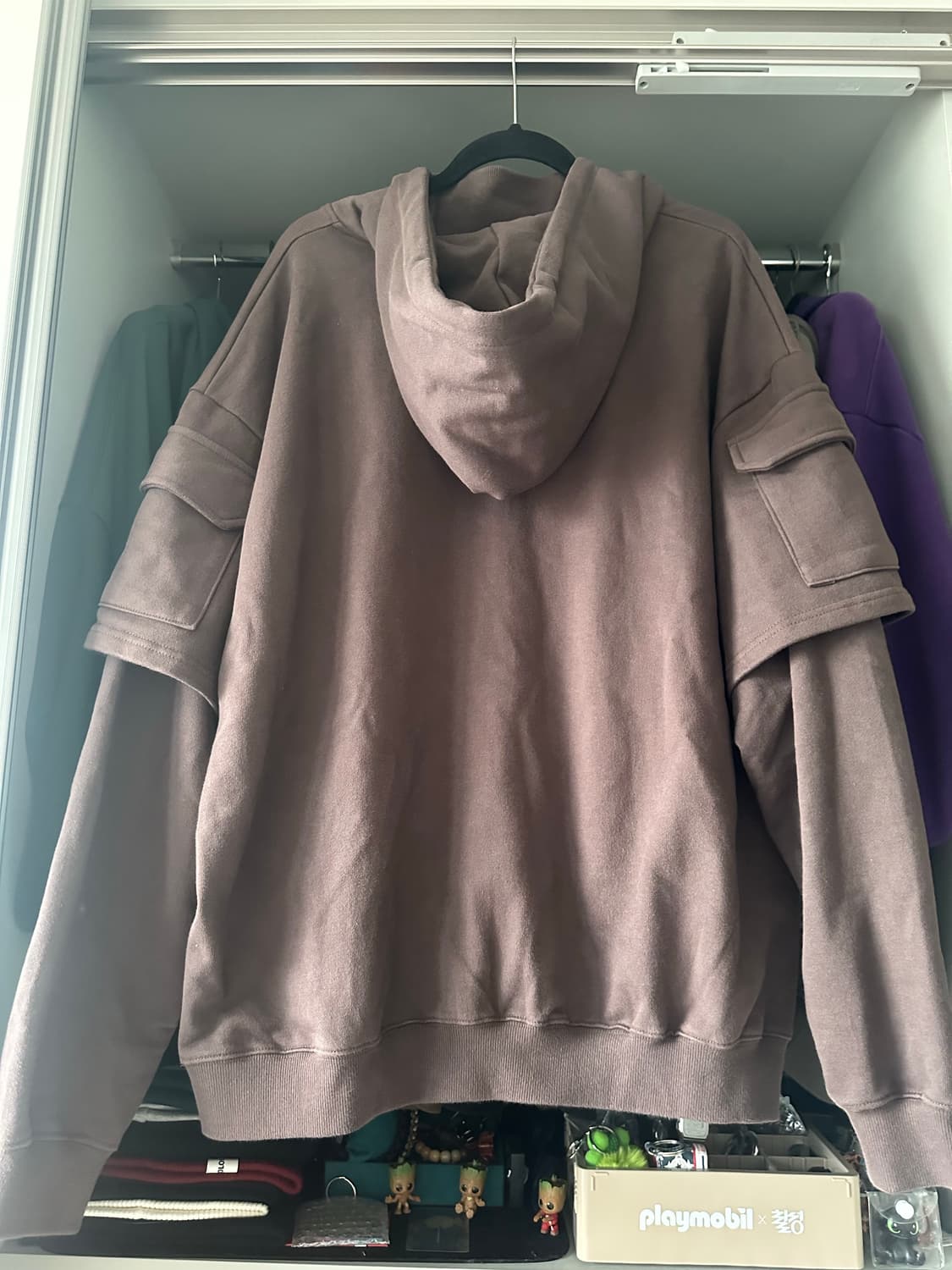 하프 레이어드 포켓 후드 상품이미지2