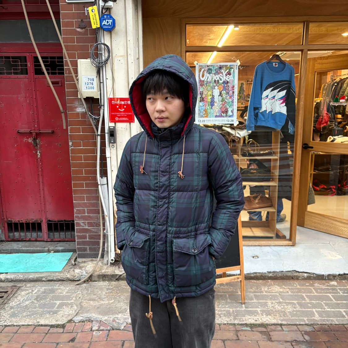 랄프로렌 럭비 타탄 체크 다운 후디드 파카(탈부착) 상품이미지2